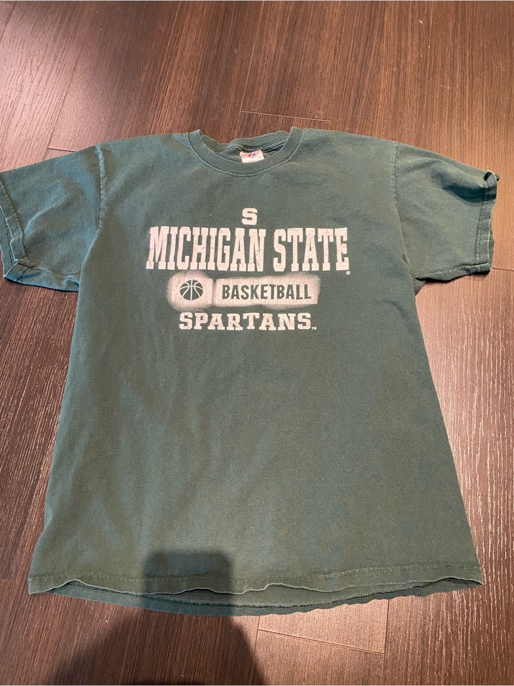 Michigan State Basketball Green Large T-Shirt